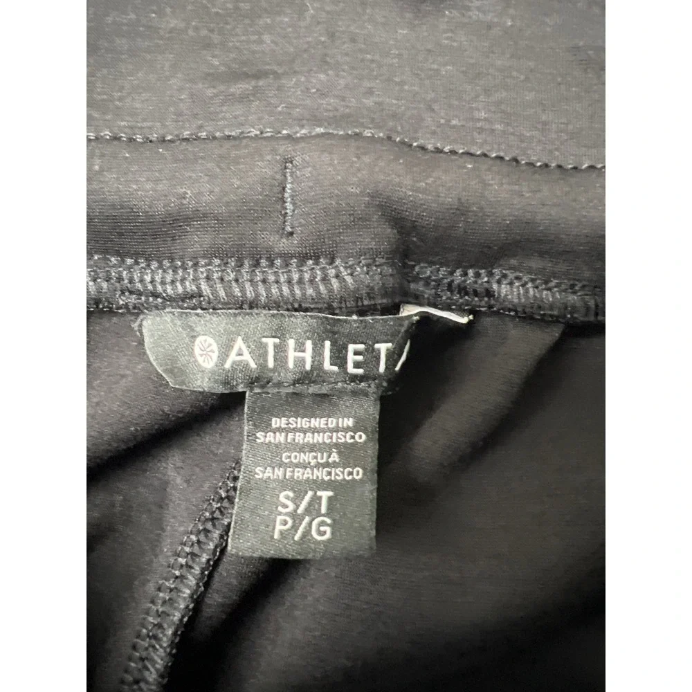Athleta Joggers Womens Small Tall Black High Rise Drawstring Tapered Athleisure